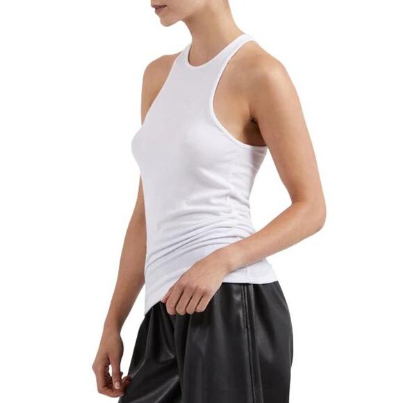 ATM Anthony Thomas Melillo Modal Reverse Rib Tank Chalk #AW1485-JAY XSmall XS - Picture 2 of 4